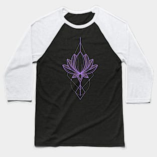 Simple Geometric Lotus Flower / Electric Purple Baseball T-Shirt